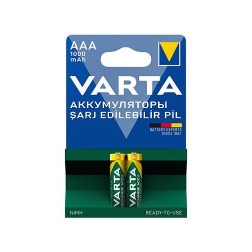 VARTA RECHARGEABLE AAA  İNCE PİL1000 MAH 2 Lİ. ürün görseli