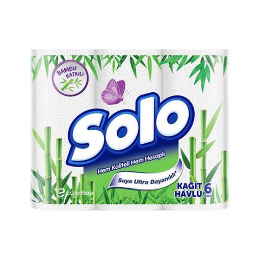 SOLO KAĞIT HAVLU 6 RULO BAMBU KATKILI. ürün görseli