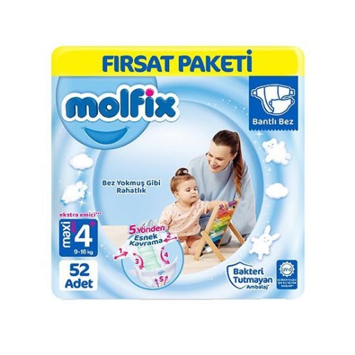 MOLFİX BEBEK BEZİ FIRSAT (4+ NO) 52 ADET. ürün görseli