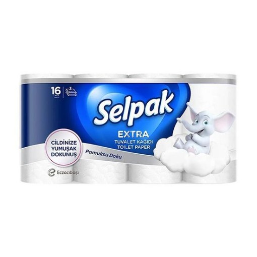 SELPAK TUVALET KAĞIDI 16 RULO PAMUKSU DOKU. ürün görseli