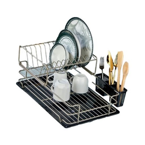 COOKER METAL 2 KATLI TABAKLIK SİYAH BEYAZ SATEN. ürün görseli