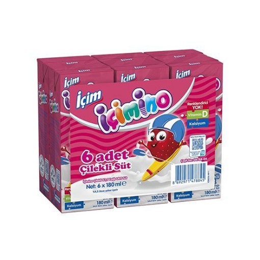 İÇİM SÜT 6X180  ML ÇİLEK. ürün görseli