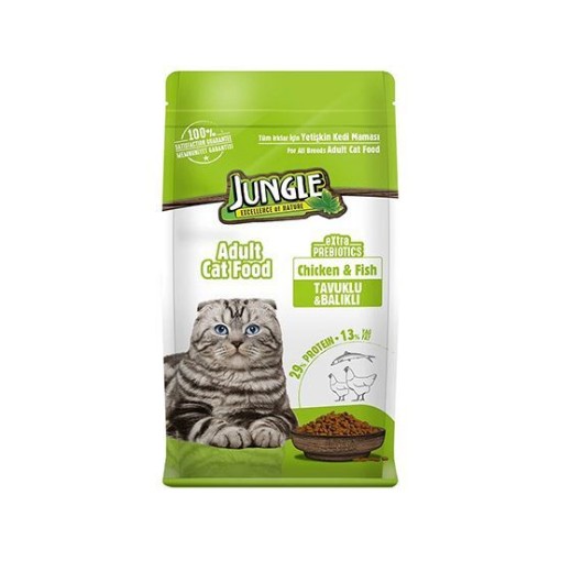 JUNGLE KEDİ MAMASI 500 GR YETİŞKİN TAVUKLU. ürün görseli