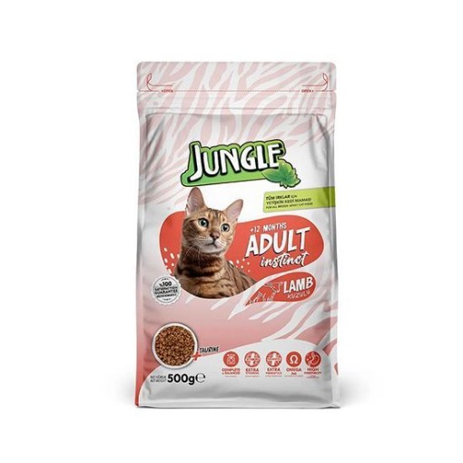 JUNGLE KEDİ MAMASI 500 GR YETİŞKİN KUZULU. ürün görseli