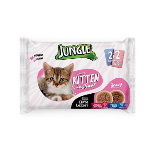 JUNGLE KEDİ MAMASI PCH.4X100 GR TAVUK ETİ (YAVRU). ürün görseli