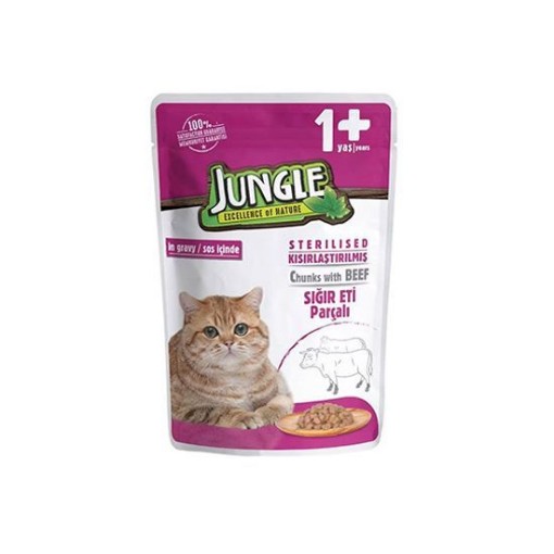 JUNGLE KEDİ MAMASI PCH.4X100 GR BİFTEK ETİ (YETİŞ). ürün görseli