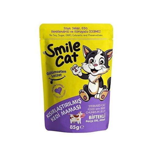 SMİLE CAT KEDİ MAMASI PCH.85 GR BİFTEKLİ (KISIR). ürün görseli