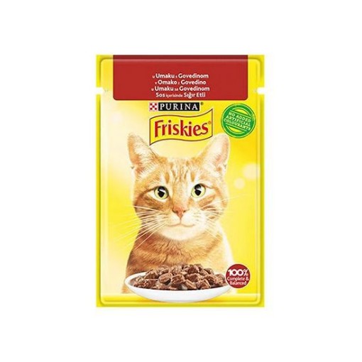 PURİNA FRİSKİES KEDİ MAMASI PCH. 85 GR SIĞIR ETLİ. ürün görseli