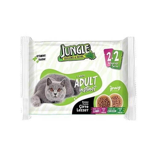 JUNGLE KEDİ MAMASI PCH.4X100 GR KUZU ETİ (YETİŞKİ). ürün görseli
