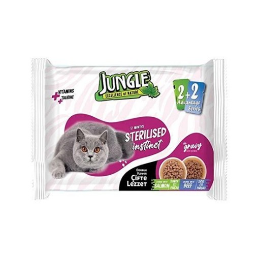 JUNGLE KEDİ MAMASI PCH.4X100 GR SOMON ETİ (YETİŞK). ürün görseli