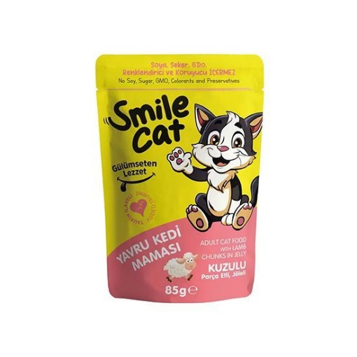 SMİLE CAT KEDİ MAMASI PCH.85 GR YAVRU KUZULU. ürün görseli