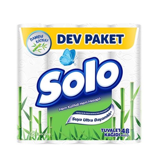 SOLO TUVALET KAĞIDI 48 RULO BAMBU KATKILI. ürün görseli
